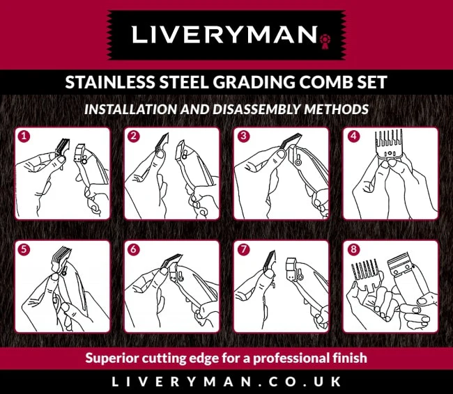 Liveryman A5 Steel Comb Grading Set